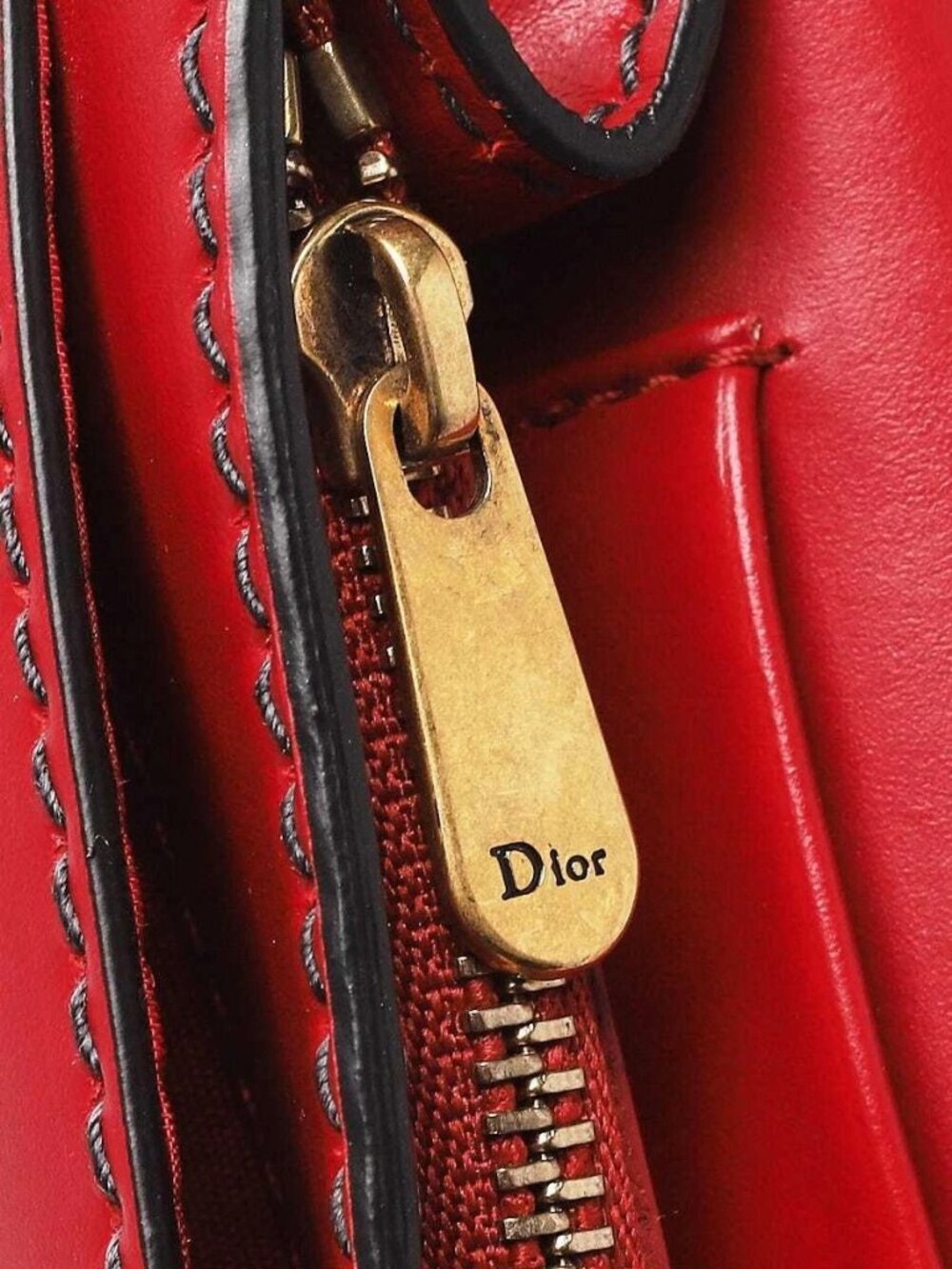 Christian Dior Red Smooth Calfskin Leather J'ADIOR Wallet on Chain Clutch Bag - Picture 12 of 12